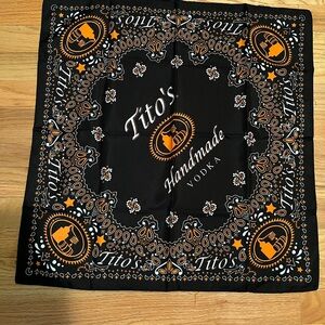 Tito's Black and Orange Handmade Vodka Bandana